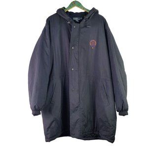 Vtg 1990's Polo Ralph Lauren RARE Green Cross Crest Fleece Lined Heavy Coat Sz L